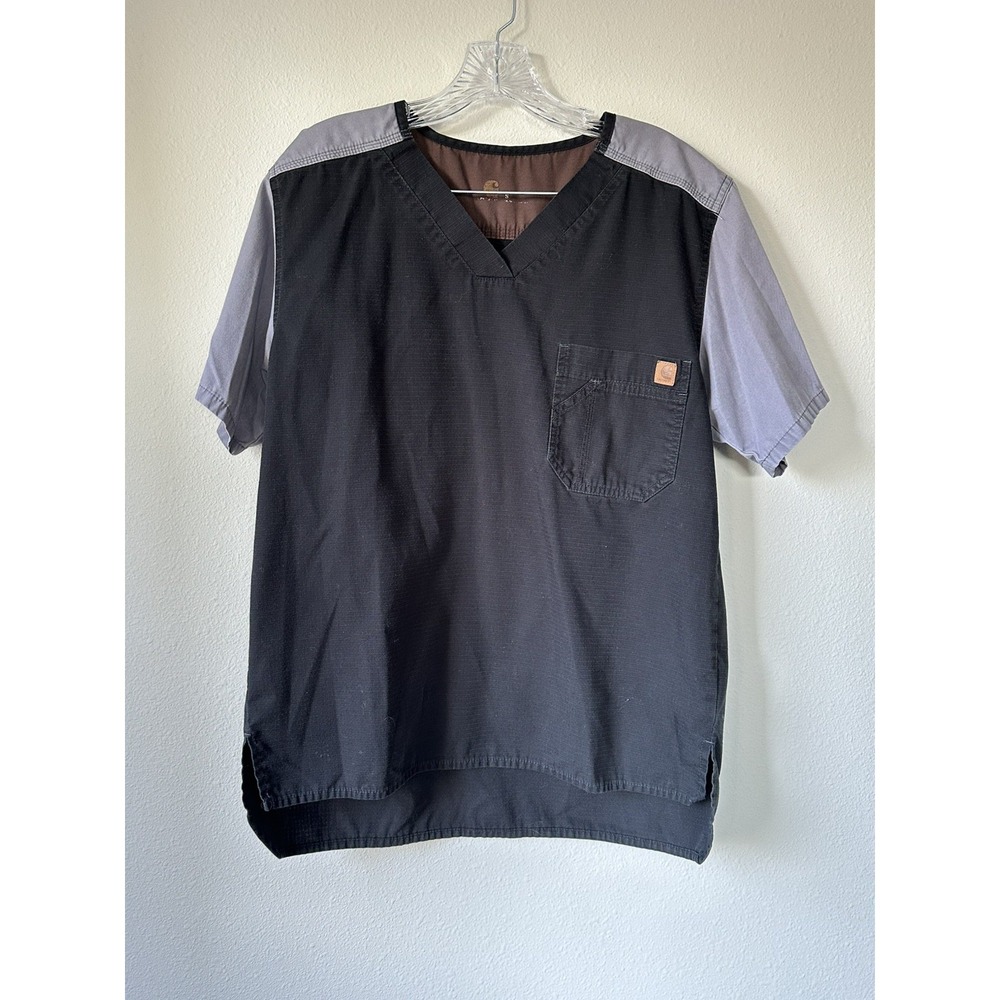 Carhartt Short Sleeve Scrub Utility Nurse Doctor Top Black Mens‎ Size S